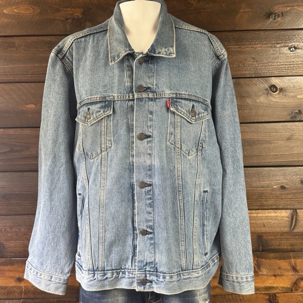 Levi's Ex-Boyfriend UNISEX Trucker Denim Jacket Back Silhouette Graphic Mens 2XL